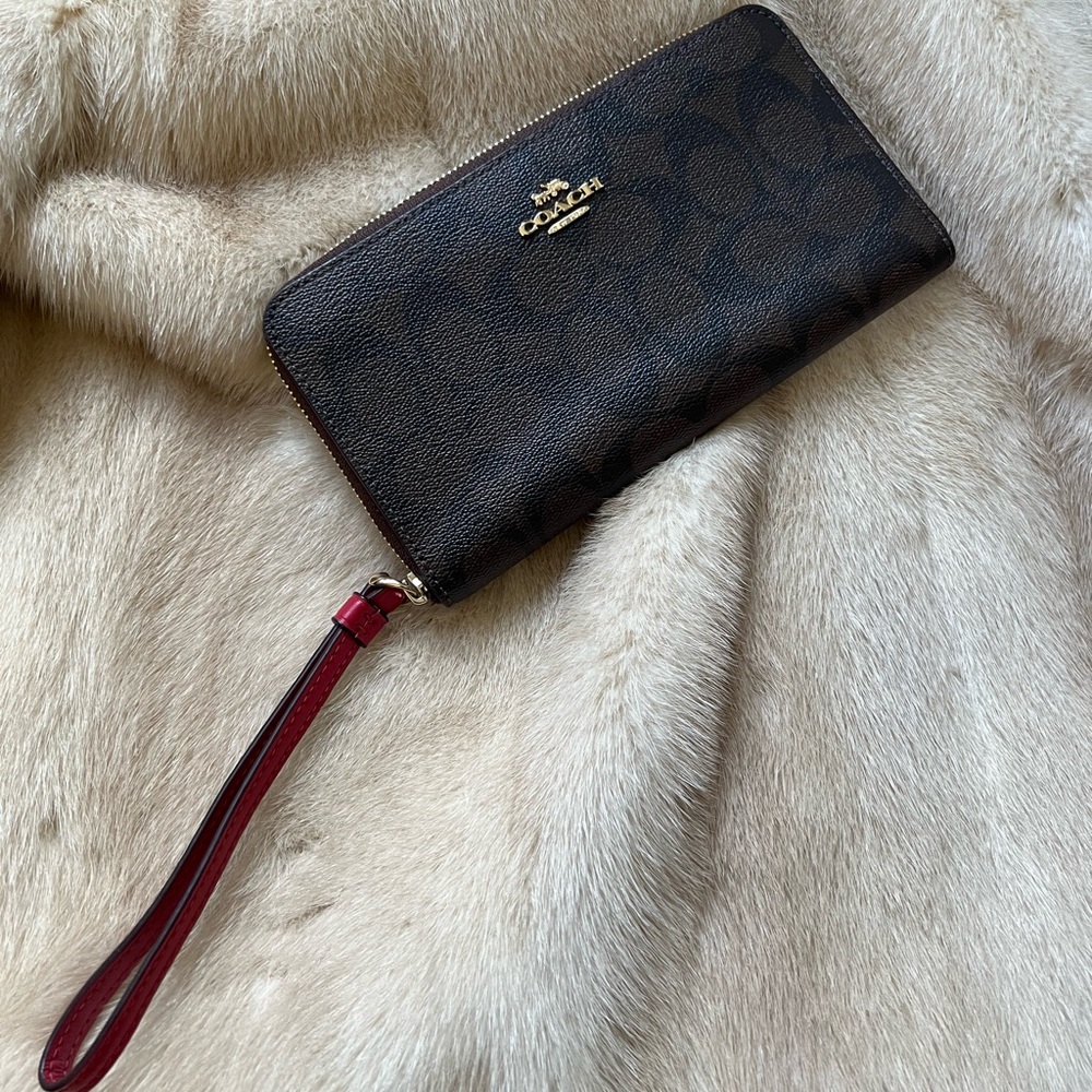 Coach Black and Red Wristlet Wallet
